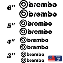 Brembo Brake Caliper Decal Kit – 4 Sets, Universal Fit (Multiple Sizes)