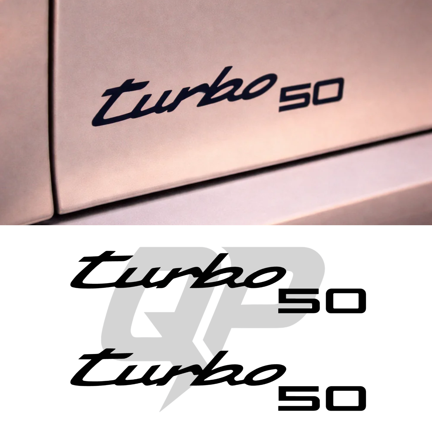 Calcomanía para la esquina inferior de la puerta del Porsche 911 (992) Turbo 50 x2