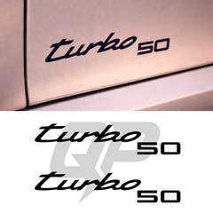 Calcomanía para la esquina inferior de la puerta del Porsche 911 (992) Turbo 50 x2