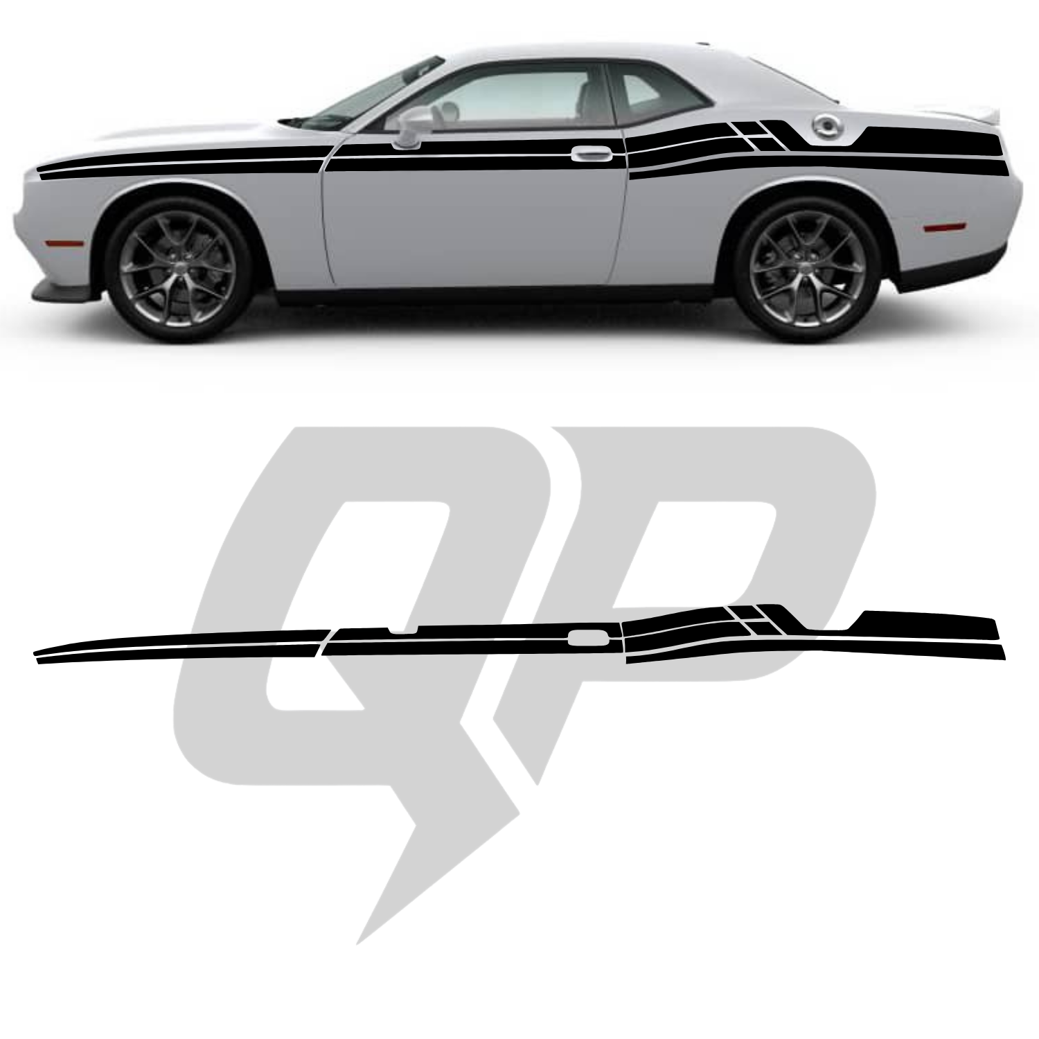Dodge Challenger Side Stripe Decal Kit - 2015-2023