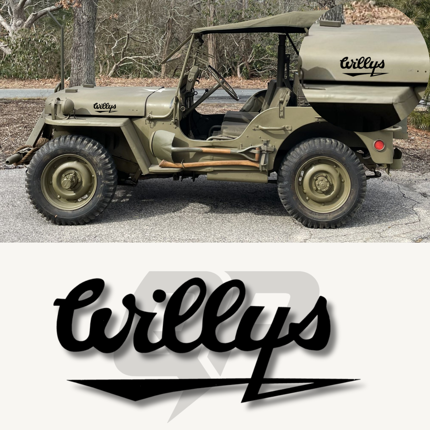 Jeep Willys Script Logo Decal
