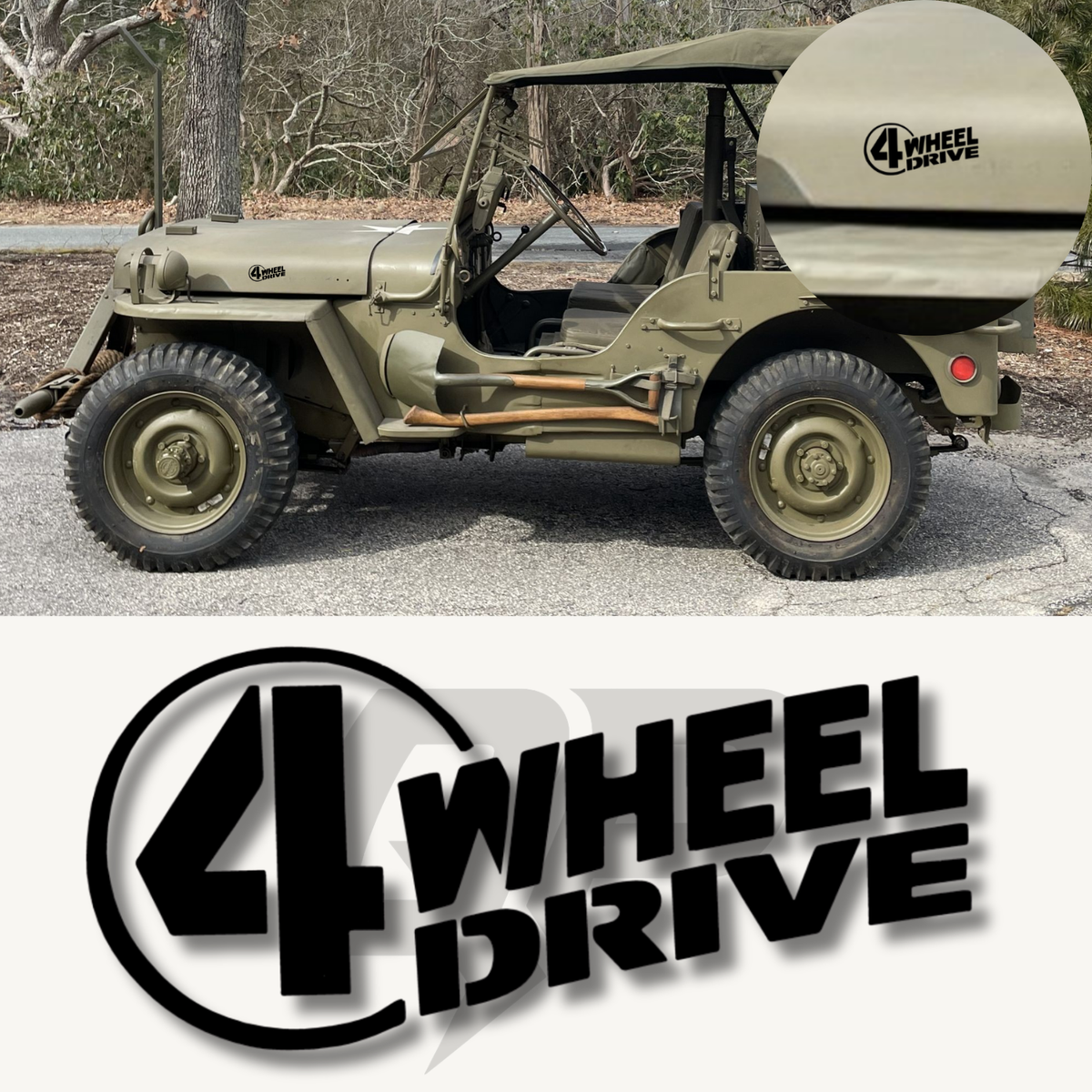 Willys 4 Wheel Drive Jeep Decal