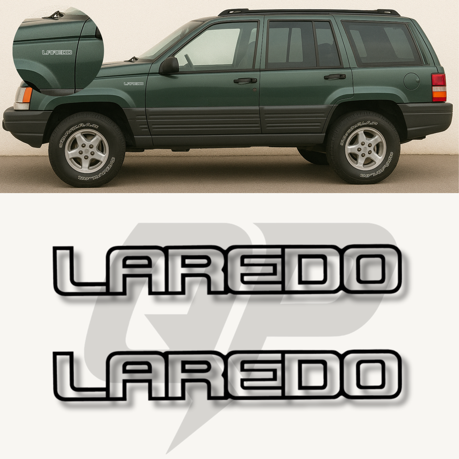 1993–1996 Jeep Grand Cherokee ZJ LAREDO Fender Decals Set