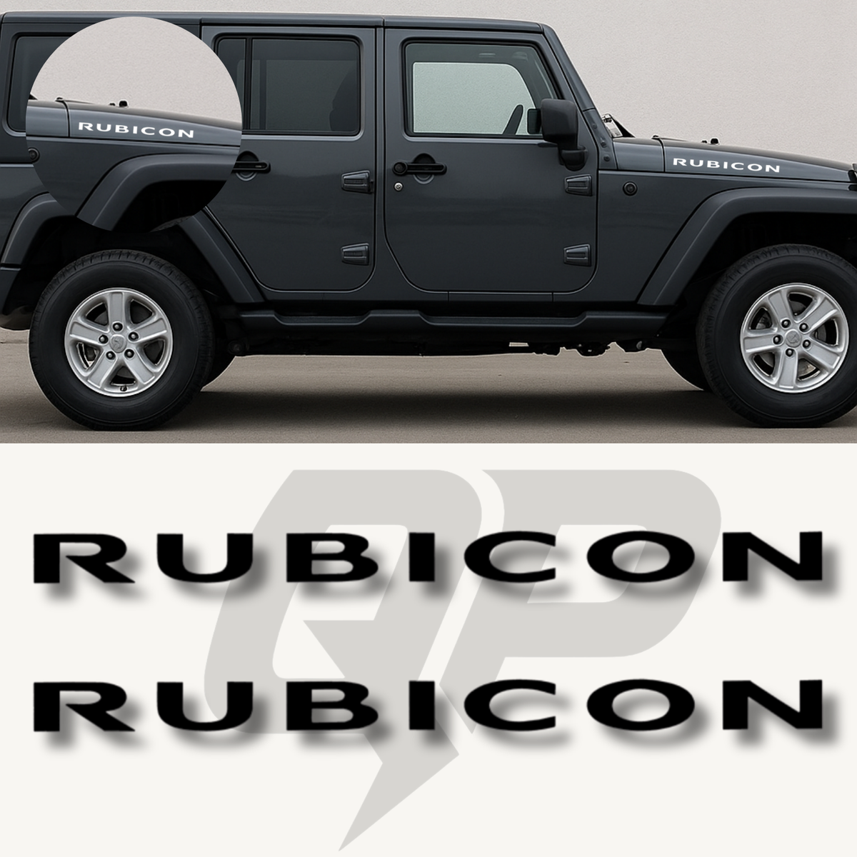 2007–2012 Jeep Wrangler JK RUBICON Hood Decal Set – OEM Style Pair