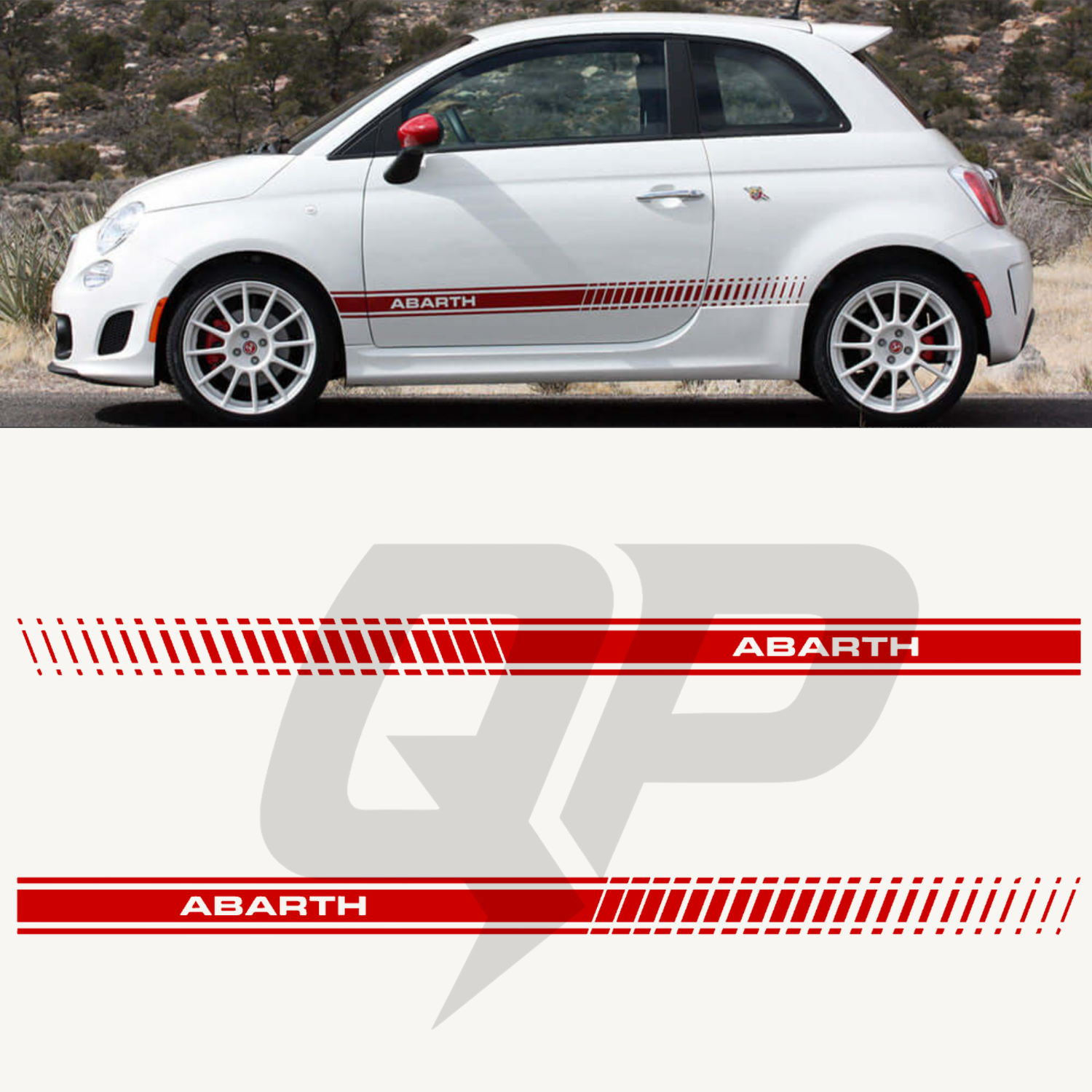 Fiat 500 Abarth Side Stripe Decals
