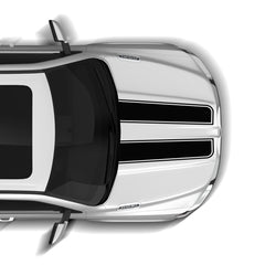 Top-down view of a white car with black windows on a white background