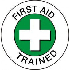 First Aid Trained Green Hard Hat Stickers #SS6