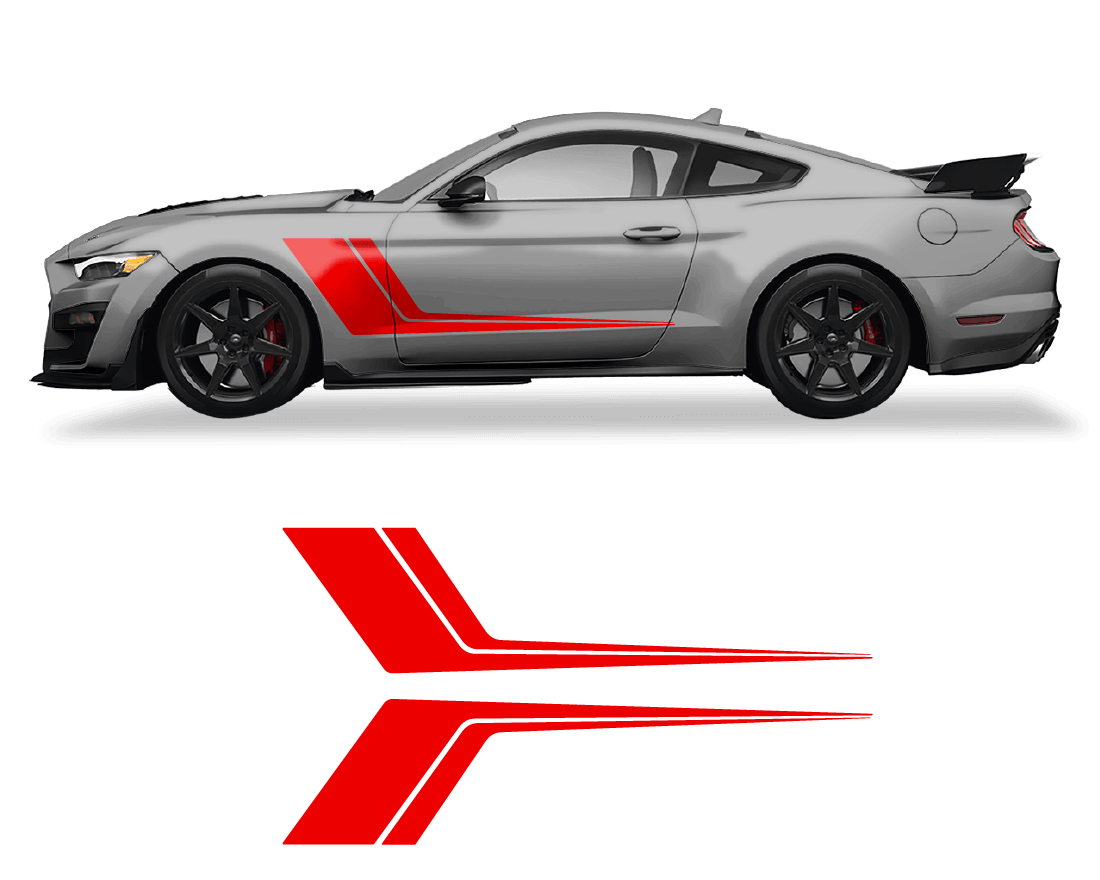 Ford Mustang Side Door 2 Color Graphics