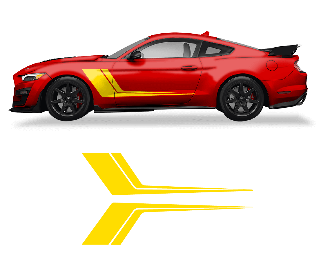 Ford Mustang Side Door 2 Color Graphics