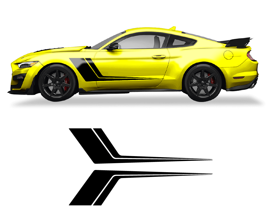 Ford Mustang Side Door 2 Color Graphics