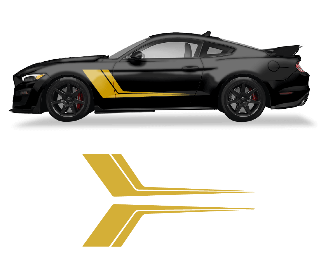 Ford Mustang Side Door 2 Color Graphics