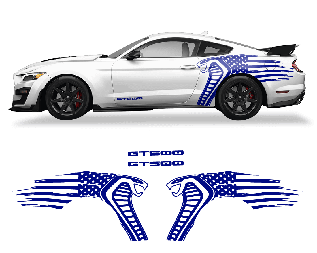 Ford Mustang Cobra USA Flag GT500 Graphics