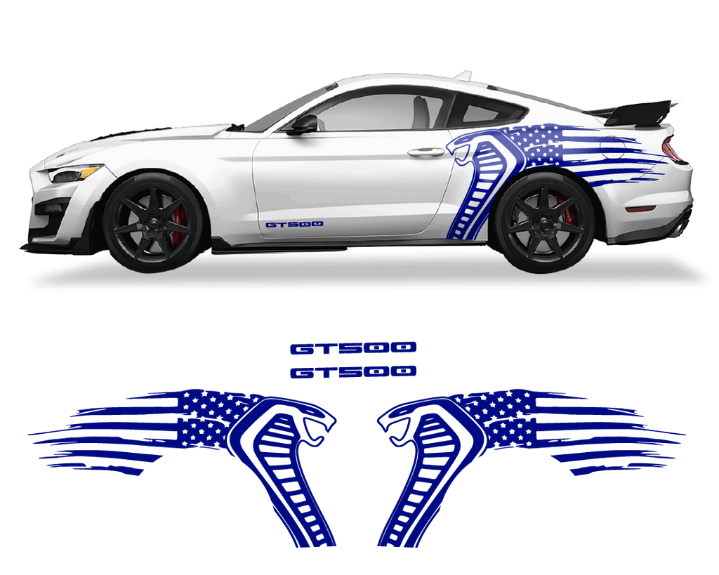 Ford Mustang Cobra USA Flag GT500 Graphics