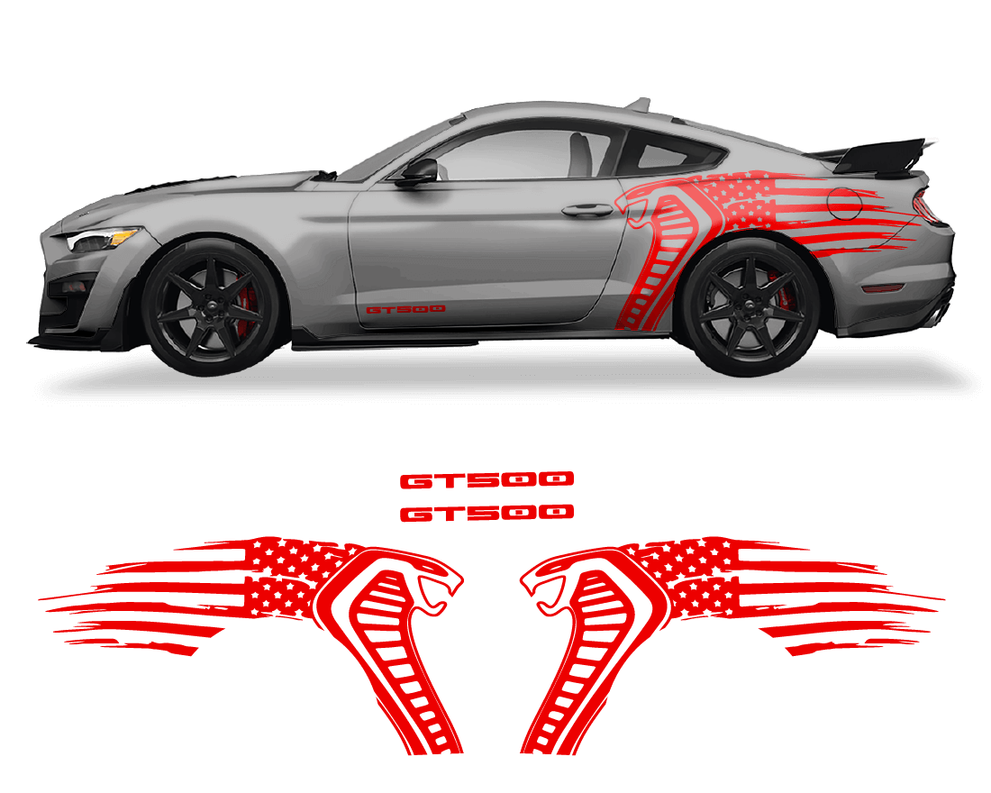 Ford Mustang Cobra USA Flag GT500 Graphics