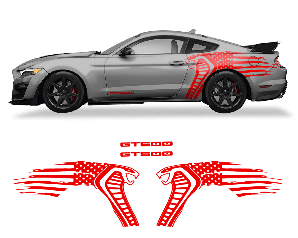 Ford Mustang Cobra USA Flag GT500 Graphics
