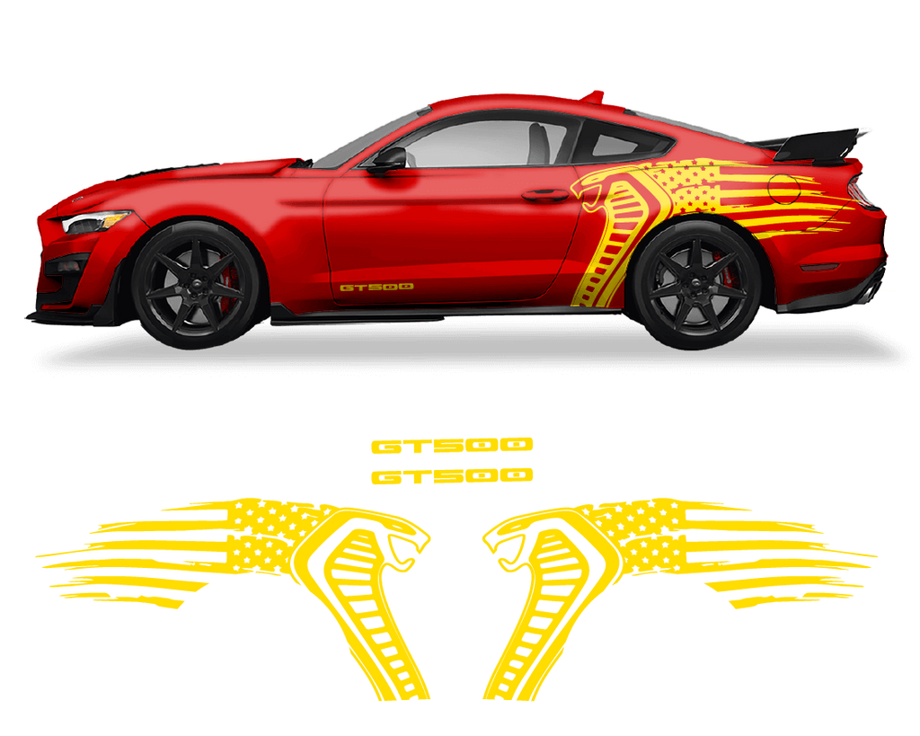 Ford Mustang Cobra USA Flag GT500 Graphics