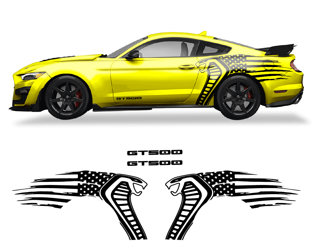 Ford Mustang Cobra USA Flag GT500 Graphics