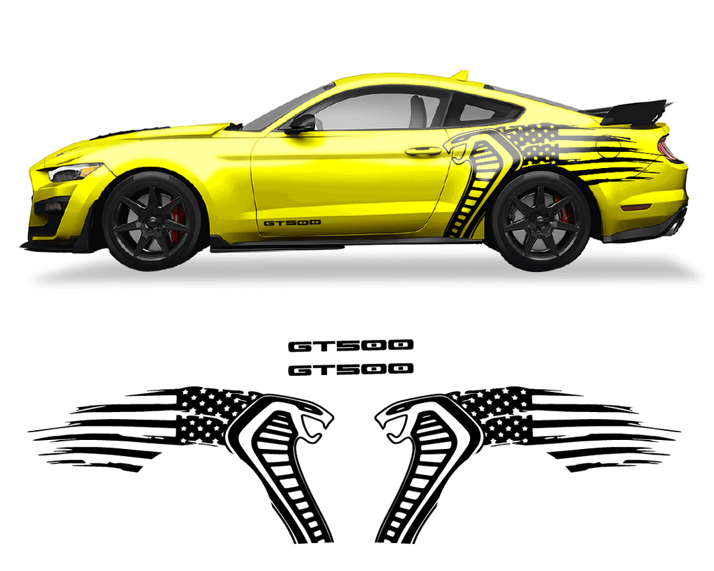 Ford Mustang Cobra USA Flag GT500 Graphics