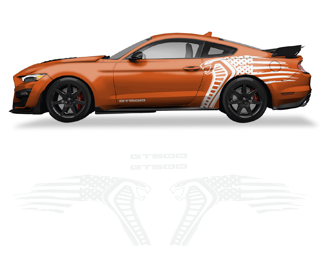 Ford Mustang Cobra USA Flag GT500 Graphics
