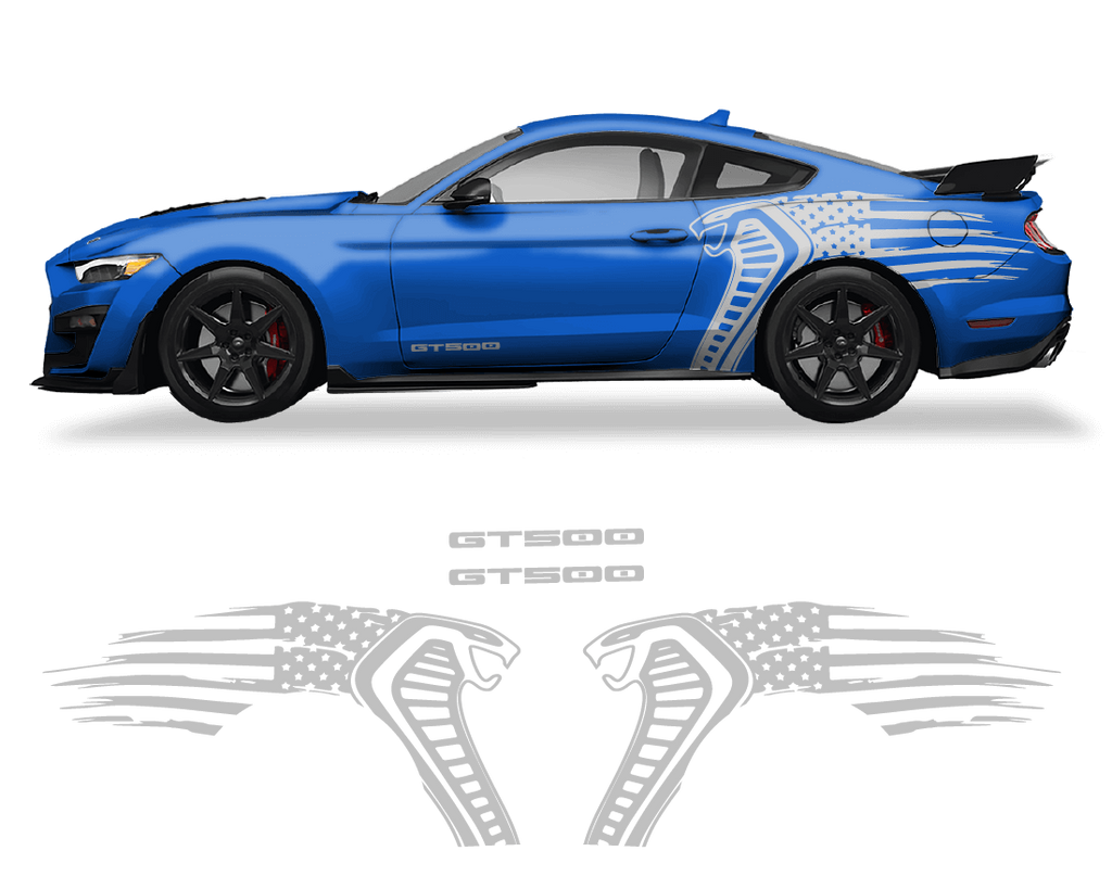 Ford Mustang Cobra USA Flag GT500 Graphics