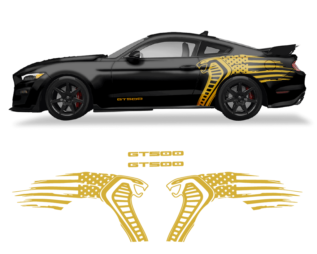 Ford Mustang Cobra USA Flag GT500 Graphics