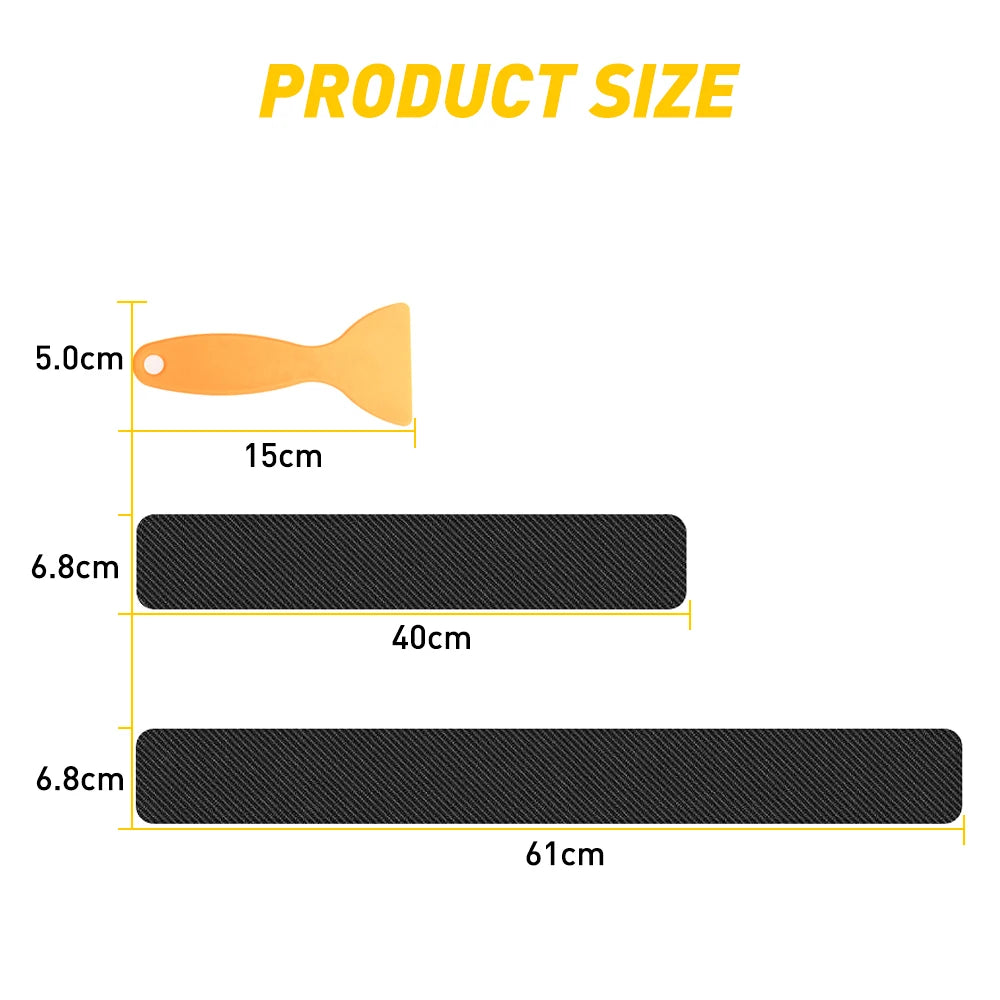 Carbon Fiber 5D Door Sill Scuff Plate Protector Sticker | 4-Piece Universal