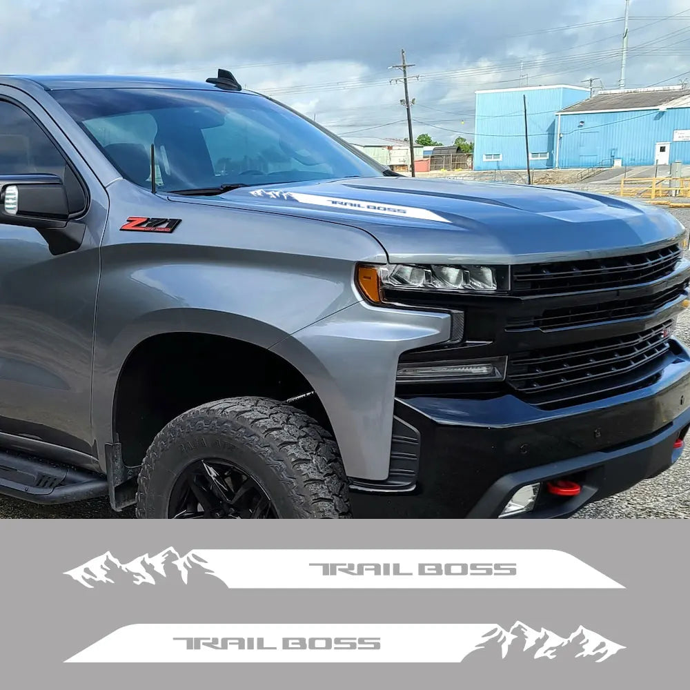 Hood & Side Graphic Decal for Chevrolet Silverado Trail Boss | Vinyl Truck Sticker
