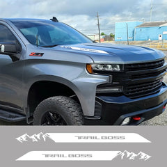 Hood & Side Graphic Decal for Chevrolet Silverado Trail Boss | Vinyl Truck Sticker
