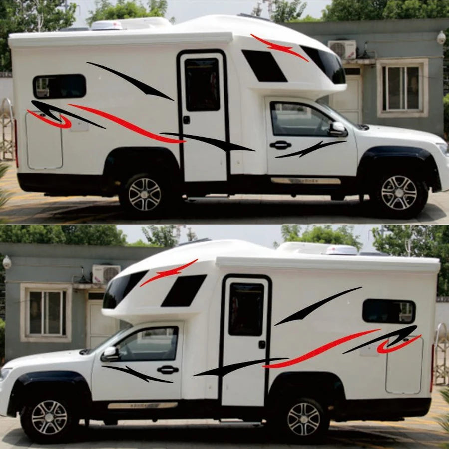 Two Side RV Stripes Vinyl Graphics - Decals for Travel Trailers, Caravans, and Camper Vans