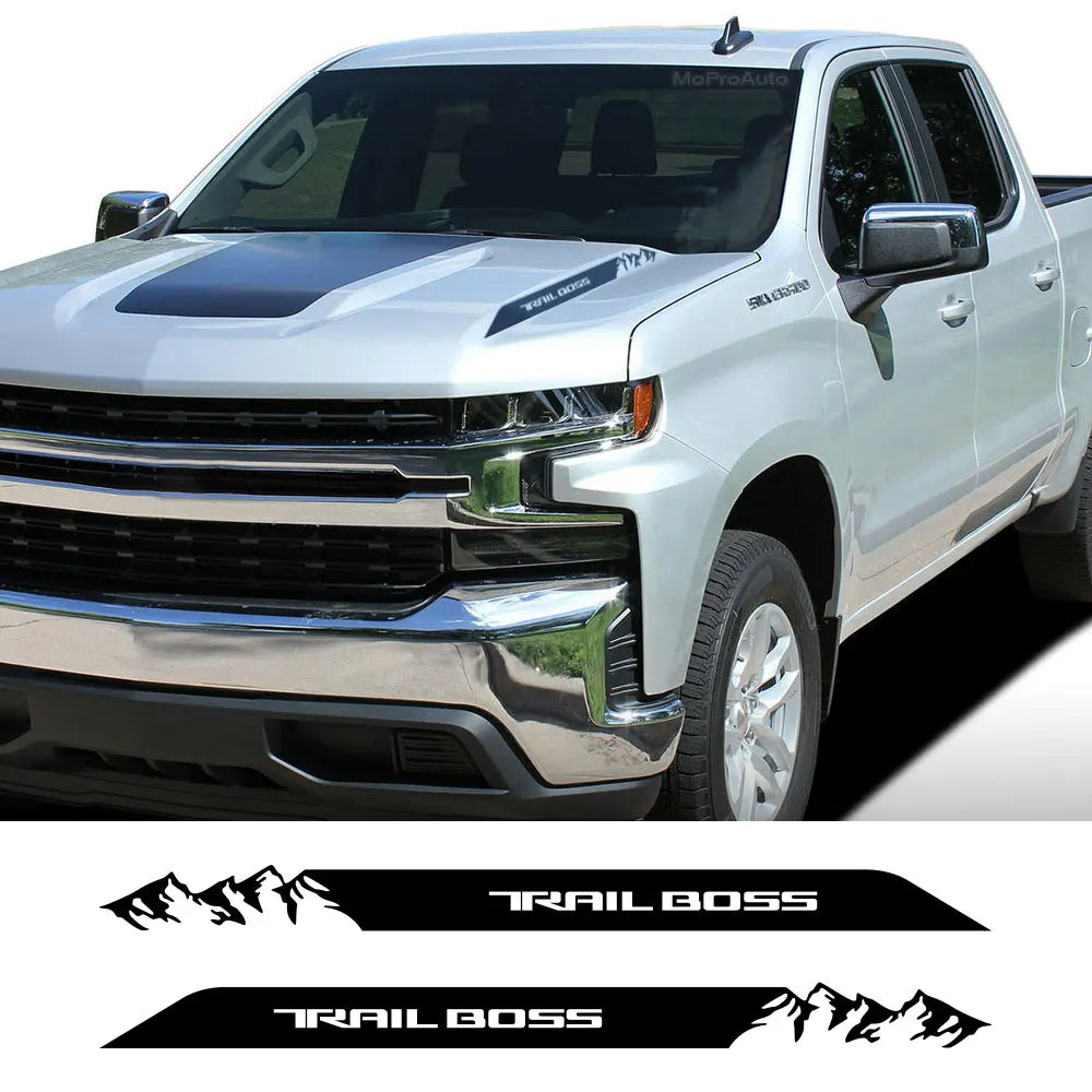 Hood & Side Graphic Decal for Chevrolet Silverado Trail Boss | Vinyl Truck Sticker