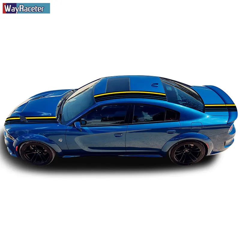 Hood, Roof & Trunk Body Stripe Decal | Engine Cover Bonnet Vinyl Graphic Kit