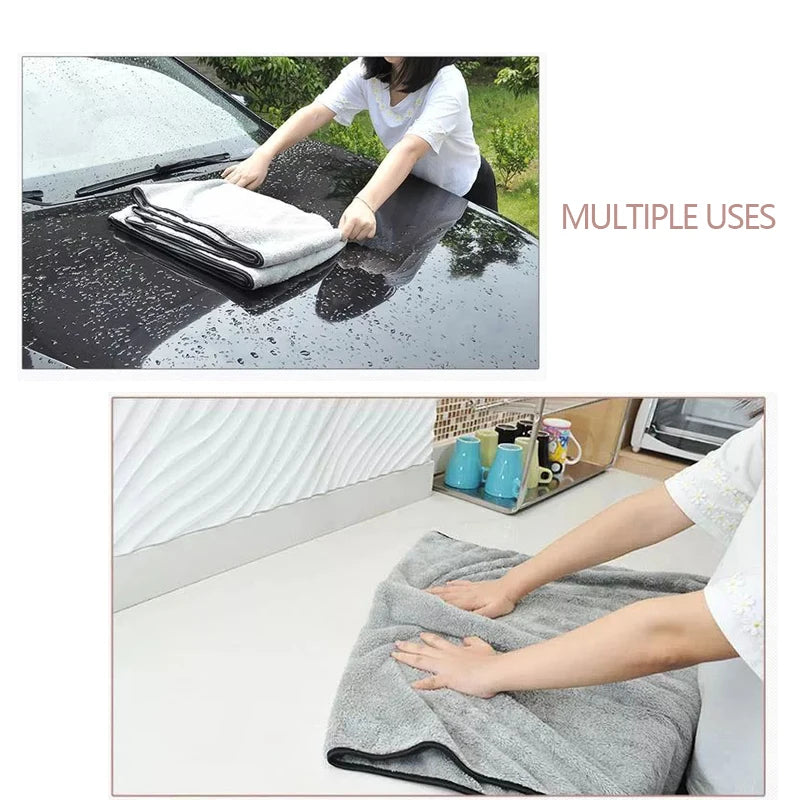 Microfiber Car Wash Towel | Fast-Drying Extra Soft Auto Cleaning Cloth (29.5"x13.8" & 23.6"x15.7")