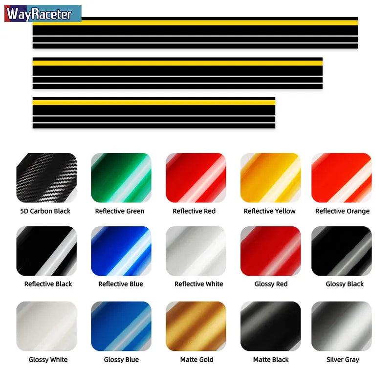 Hood, Roof & Trunk Body Stripe Decal | Engine Cover Bonnet Vinyl Graphic Kit
