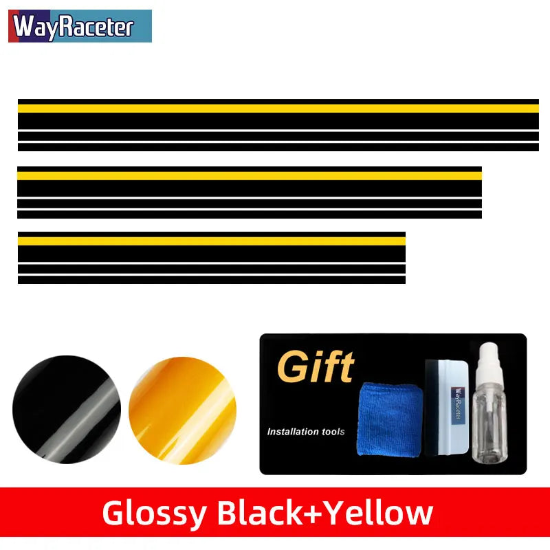 Hood, Roof & Trunk Body Stripe Decal | Engine Cover Bonnet Vinyl Graphic Kit