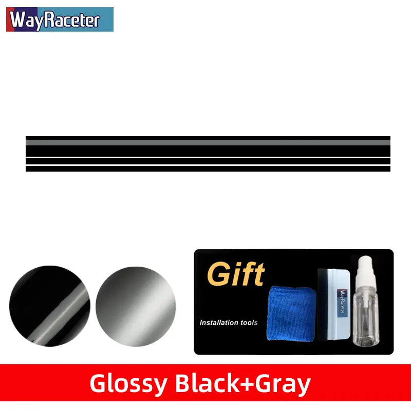Hood, Roof & Trunk Body Stripe Decal | Engine Cover Bonnet Vinyl Graphic Kit