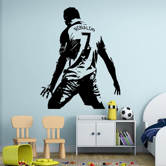 Cristiano Ronaldo Vinyl Wall Sticker - Soccer Athlete Wall Decal for Kids' Room & Living Room