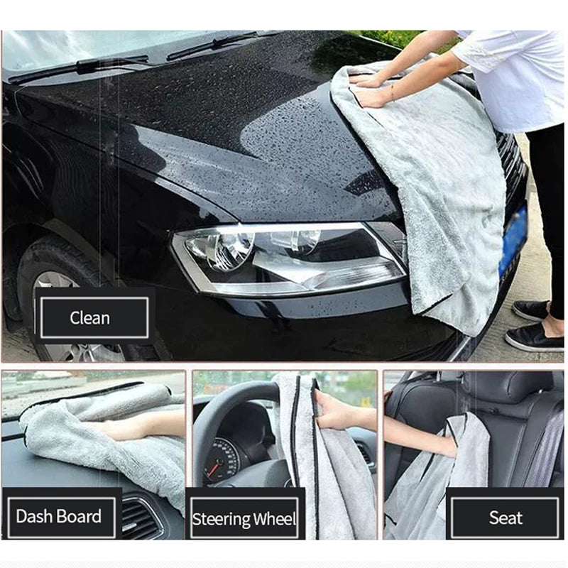 Microfiber Car Wash Towel | Fast-Drying Extra Soft Auto Cleaning Cloth (29.5"x13.8" & 23.6"x15.7")