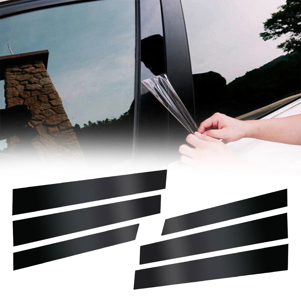 Black Exterior Door Window Pillar Post for Honda CR-V (2007–2011) | 6pc