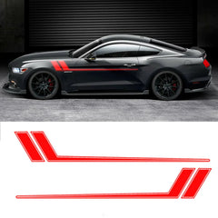 Sport Racing Red Hockey Stripe Decal for Ford Mustang | 2-Piece Door & Fender Vinyl