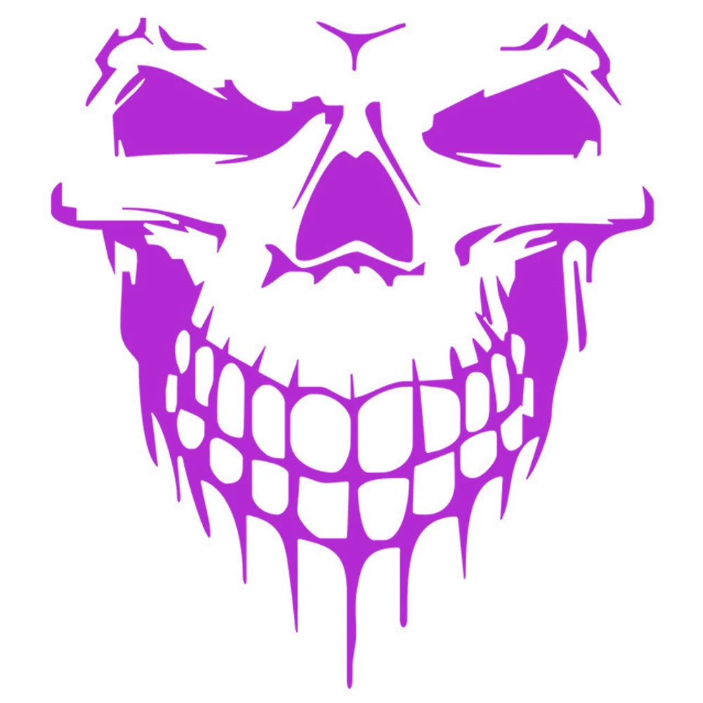 Large Reflective Skull Head Car Decal | 23.2" x 20.9" Vinyl Sticker for Cars, Trucks & Bikes