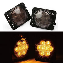 Load image into Gallery viewer, Front LED Turn Signal Light with White Halo Smoke Lens for Jeep Wrangler (2007–2011) | JLDVHL