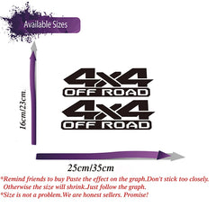 2Pcs 4x4 Offroad For DODGE RAM 1500 2500 Dakota Truck Decal Sticker Vinyl Car Vehicle Camper Decor