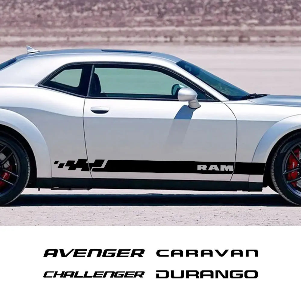 Door & Waistline Decal for Dodge Journey / Charger / Challenger / RAM / Durango & More | 2-Piece Vinyl