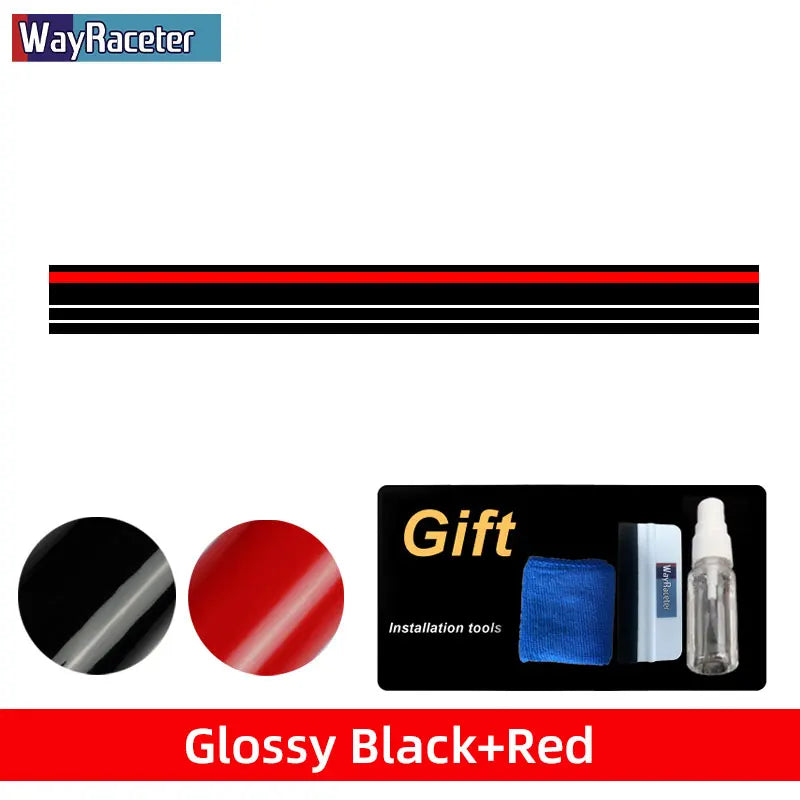 Hood, Roof & Trunk Body Stripe Decal | Engine Cover Bonnet Vinyl Graphic Kit