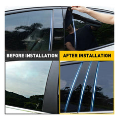 Black Exterior Door Window Pillar Post for Honda CR-V (2007–2011) | 6pc