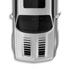 Top-down view of a silver car on a white background