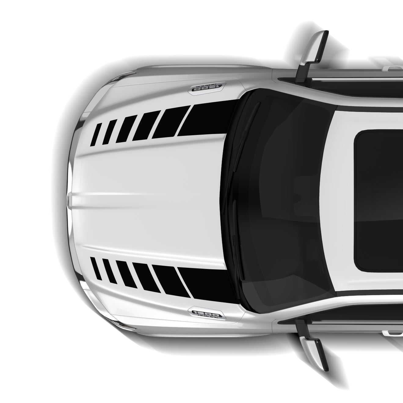 Hash stripes hood decals graphics compatible with Dodge Ram