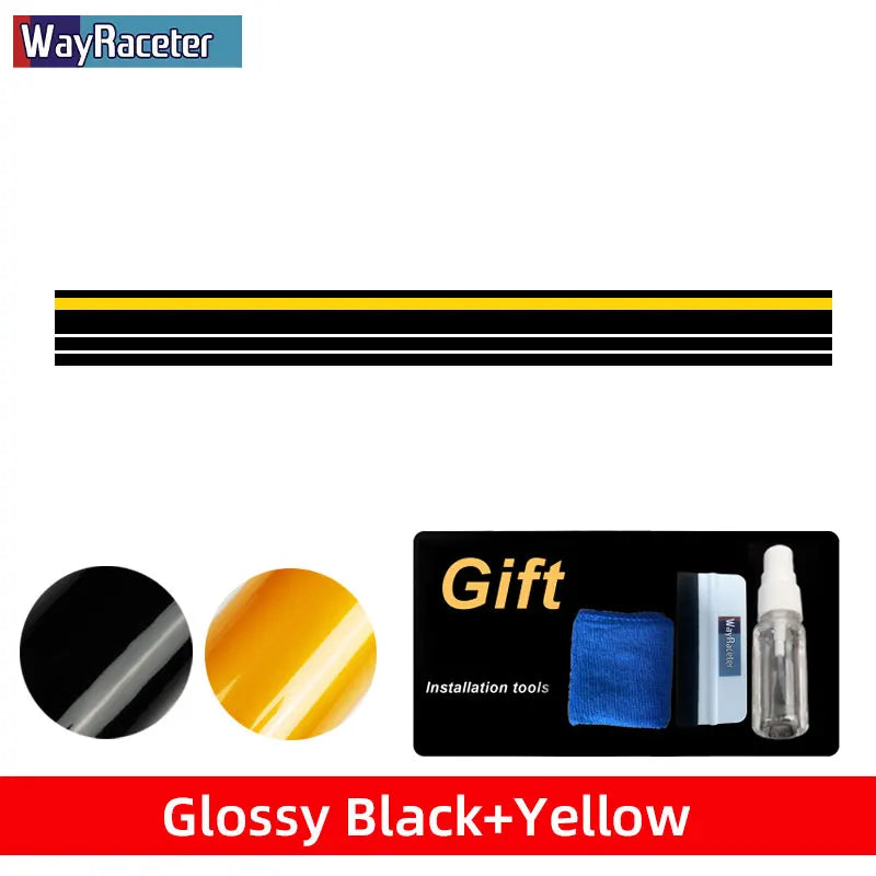 Hood, Roof & Trunk Body Stripe Decal | Engine Cover Bonnet Vinyl Graphic Kit