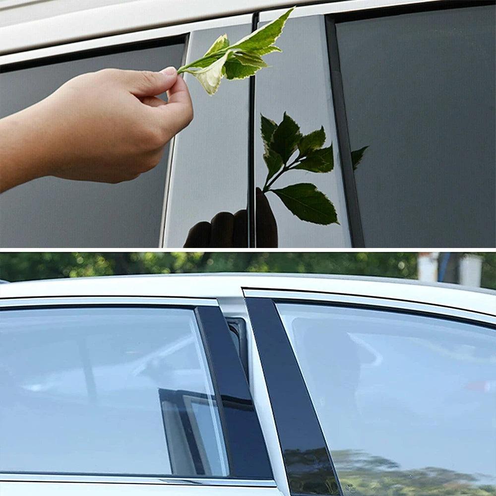 Gloss Piano Black Pillar Posts for Honda CR-V (2007–2011) | 6pc