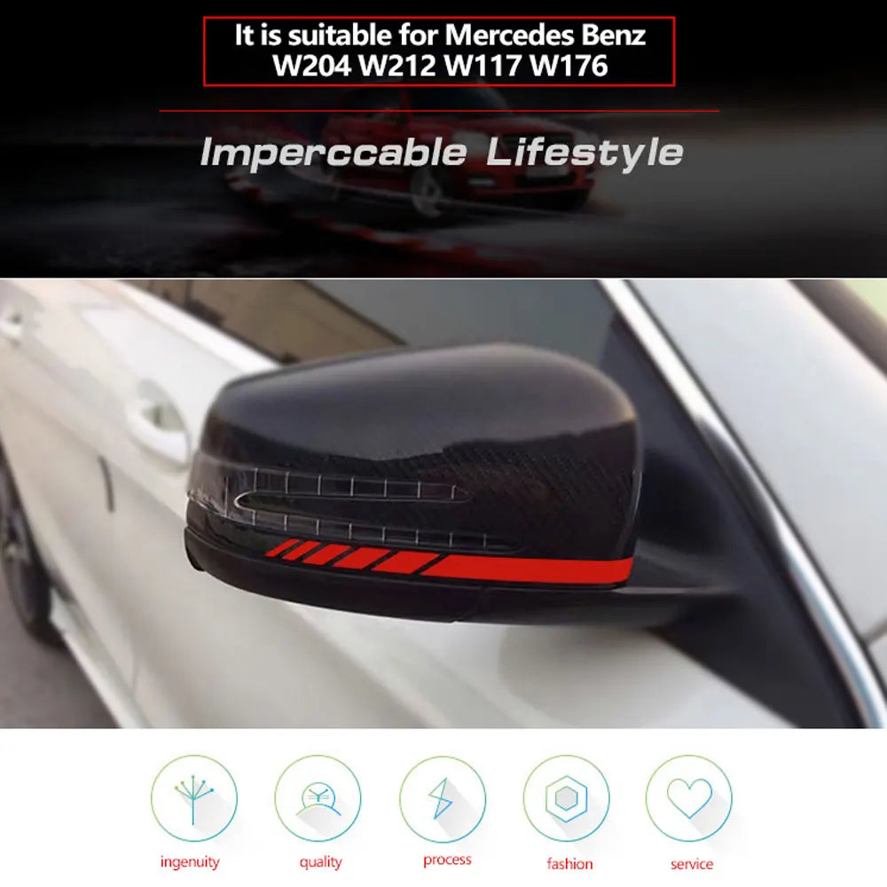 DSYCAR Rearview Mirror Reflective Decal Vinyl Stripe Sticker for Mercedes-Benz W204 / W212 / W117 / W176